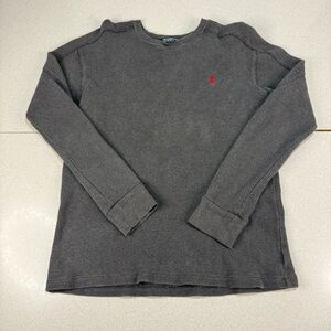 Polo Ralph Lauren Dark Gray Waffle Knit Long Sleeve Shirt